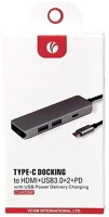 Vcom CU429M VCOM KÁBEL ÁTALAKÍTÓ USB TYPE-C APA -HDMI ANYA + USB 3.0*2 + USB TYPE-C ANYA (CU kép
