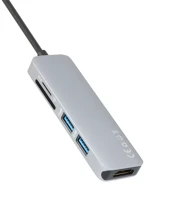 Vcom CU430M Vcom CU430M USB3.1-C apa - HDMI-A+2xUSB3.0+MicroSD+SD Adapter - Ezüst kép