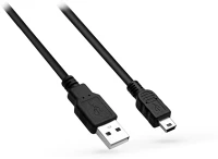 Venom VS0005 Usb-a - mini usb töltőkábel 2 m-es vezetékkel - fekete - eco csomagolás kép