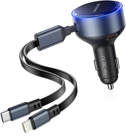 Vention 3PORT,30W Usb-c*2+lightning (3port,30w, szivargyújtós), töltő kép