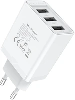 Vention FEAW0-EU Usb-a+a+a (12w/12w/12w, 3-portos, fehér), töltő kép