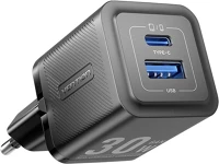 Vention FEQB0-EU Usb-c+a (30w/30w, 2-portos, fekete, gan), töltő kép