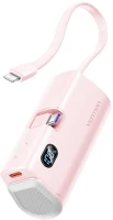 Vention FHQP0 Led kijelző 4800mah 22.5w  powerbank rózsaszín kép