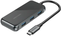 Vention GT; USB3.0*4/PD Usb-c -> usb3.0*4/pd (0,15m, szürke, tükrös felületű), dokkoló kép