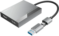 Vention HDMI*2 Usb-c/usb-a -> hdmi*2 (dual) mst, dokkoló kép