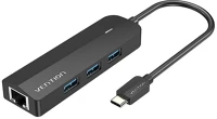 Vention IN35386 Usb-c to 3x usb 3.0, rj45, micro-b hub  tgpbb 0.15m black kép