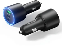 Vention USB-A+C*2 Usb-a+c*2 (3port,100/30/18w, fekete,szivargyújtós), töltő kép