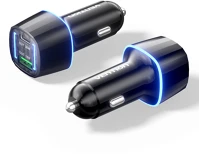 Vention USB-C+A Usb-c+a (2port,30w, fekete, szivargyújtós), kép