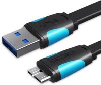 Vention VAS-A12-B025 Usb-a 3.0/m -> micro usb-b,  ( lapos,fekete),  0,2m, kábel kép