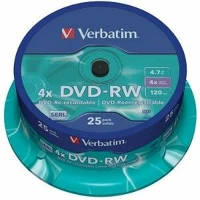 Verbatim 43639 Verbatim 43639 DVD-RW Újraírható DVD lemez Hengerdoboz 25db kép