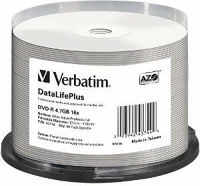 Verbatim 43744 Verbatim 43744 DataLifePlus DVD-R Nyomtatható DVD lemez Hengerdoboz 50db kép