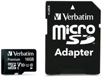 Verbatim 44082 Sdhc 16gb u1 class 10 micro memóriakártya + adapter kép