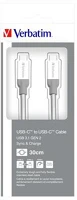 Verbatim 48867 Usb kábel, usb-c 3.1 - usb-c, 30 cm, ezüst kép