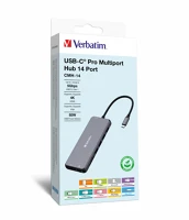Verbatim CMH-14 USB C-TÍPUS 5000 Usb-c pro multiport cmh-14 14in1 hub kép