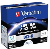 Verbatim COR_BRV-4AR1N bd-r bluray lemez, archiváló, nyomtatható, m-disc, 25gb, 4x, 1 db, normál kép
