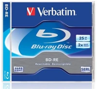 Verbatim COR_BRVU-2 Bd-re bluray lemez, újraírható, 25gb, 1-2x, 1 db, normál tok, kép