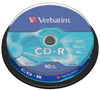 Verbatim COR_CDV7052B10DL Cd-r lemez, 700mb, 52x, 10 db, hengeren,  
