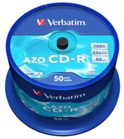Verbatim COR_CDV7052B50 Cd-r lemez, crystal bevonat, azo, 700mb, 52x, 50 db, hengeren  