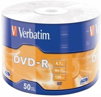 Verbatim COR_DVDV-16Z50 Dvd-r lemez, 4,7gb, 16x, 50 db, zsugor csomagolás, kép
