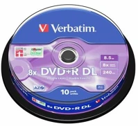 Verbatim COR_DVDV-8DLB10 Dvd+r lemez, kétrétegű, 8,5gb, 8x, 10 db, hengeren,  