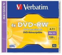 Verbatim COR_DVDVU-4 Dvd+rw lemez, újraírható, 4,7gb, 4x, 1 db, normál tok, kép