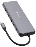 Verbatim COR_UHV32153 Usb elosztó-hub, 2xusb-c pd/2xhdmi/dp/6xusb-a/rj45/audio, kép