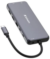 Verbatim COR_UHV32154 Usb elosztó-hub, usb-c pd/2xhdmi/vga/lan/3xusb/usb-c/2xusb 2.0/sd/msd/3,5jack kép