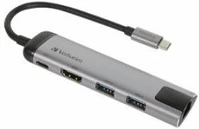 Verbatim COR_UHV49141 Usb elosztó-hub, usb-c/usb 3.0/hdmi/ethernet, kép