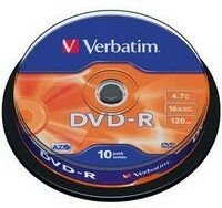 Verbatim DVDV-16B10 Dvd-r 4,7gb 16x cake box  10db/csomag kép