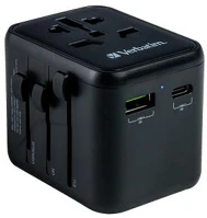 Verbatim UTA-02 Utazó adapter, univerzális, usb-a(qc 3.0)/usb-c(pd20w)2xusb,  