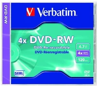 Verbatim VER432845 Dvd-rw 4,7gb 4x  normál tokos dvd lemez kép