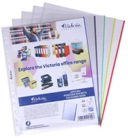 Victoria COR_IDGLSZ genotherm, lefűzhető, színes szélű, a4, 50 mikron, víztiszta, victoria kép