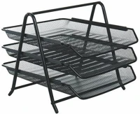 Victoria COR_IVIC16 Irattálca, fémhálós, 3 részes, fekete kép