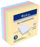 Victoria COR_LV7575P4 Öntapadó jegyzettömb, 75x75 mm, 400 lap, pasztell kép