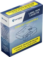 Victoria COR_VTF45018 Feliratozógép szalag, 12 mm x 7 m, sárga-fekete kép