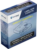 Victoria COR_VTF45021 Feliratozógép szalag, 12 mm x 7 m, fekete-fehér kép