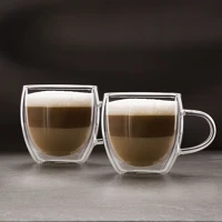Vog und arths GL57176B Duplafalú cappuccino üveg csésze - 250 ml - 2 db / csomag kép