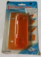 Wedo 67806 Lyukasztó + 12 cm vonalzó egyben  neonnarancs sérült csomagolású kép