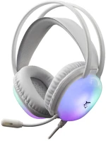 White shark GH-2444W Peacock gamer fejhallgató mikrofonnal - rgb - fehér kép