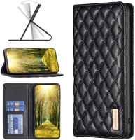 Wooze 132155 Xiaomi poco m3, oldalra nyíló tok, stand, kártyatartóval, 3d rombusz minta kép