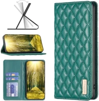 Wooze 132386 Xiaomi poco m3, oldalra nyíló tok, stand, kártyatartóval, 3d rombusz minta kép