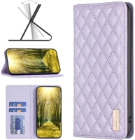 Wooze 139113 Apple iphone 15 pro, oldalra nyíló tok, stand, kártyatartóval, 3d rombusz kép