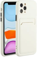 Wooze 139489 Apple iphone 15, szilikon tok, kártyatartóval,  card slot, fehér kép