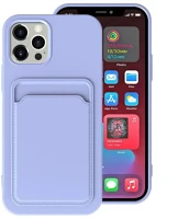 Wooze 139492 Apple iphone 15, szilikon tok, kártyatartóval,  card slot, lila kép