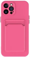 Wooze 139493 Apple iphone 15, szilikon tok, kártyatartóval,  card slot, magenta kép