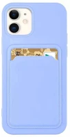 Wooze 139499 Apple iphone 15, szilikon tok, kártyatartóval,  card slot, világoskék kép