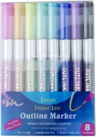 Wooze 8DB-OS Kontúr vonalas metál filctoll szett, 8db-os,  magic pen, színes kép