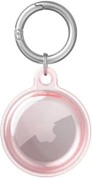 Wooze SP114877 Apple airtag szilikon tok, karabíner,  airtag bubble, átlátszó/rózsaszín kép
