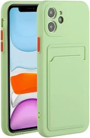 Wooze SP115015 Apple iphone x / xs, szilikon tok, kártyatartóval,  card slot, világoszöld kép