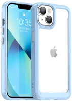 Wooze TS0542 Apple iphone 15, szilikon védőkeret, akril hátlap kép